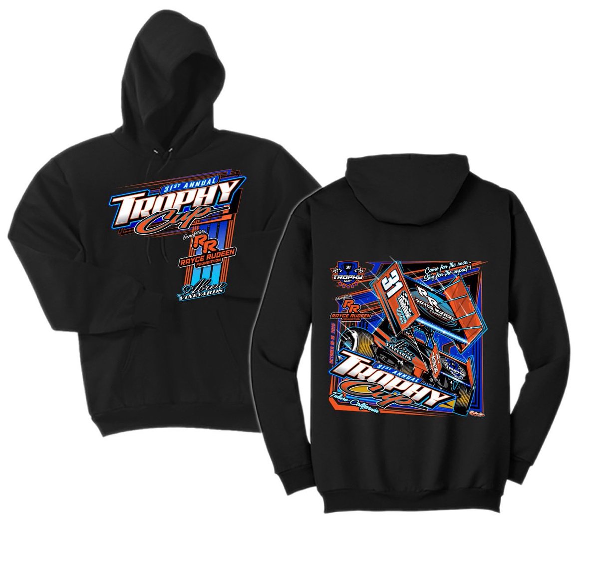 tularetrophycup's tweet photo. TROPHY CUP 31 APPAREL! 
Available at Bullet Impressions INC. 
Stop by the One Fast Tee trailer and check it out! 

TROPHY CUP 31
OCTOBER 16-17-18
Abreu Vineyards presents #TrophyCup at @TulareTbowl   - benefiting the @RayceRudeenFdn   - Powered by 26 Promotions.

@onefastt https://t.co/VYIhzIN9Vl