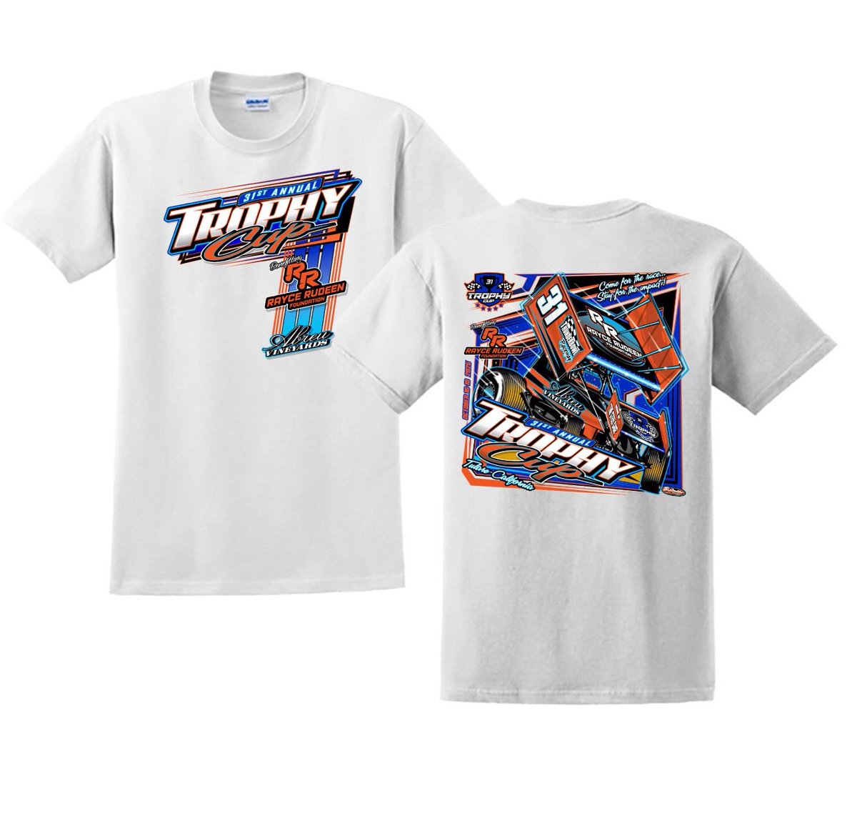 tularetrophycup's tweet photo. TROPHY CUP 31 APPAREL! 
Available at Bullet Impressions INC. 
Stop by the One Fast Tee trailer and check it out! 

TROPHY CUP 31
OCTOBER 16-17-18
Abreu Vineyards presents #TrophyCup at @TulareTbowl   - benefiting the @RayceRudeenFdn   - Powered by 26 Promotions.

@onefastt https://t.co/VYIhzIN9Vl