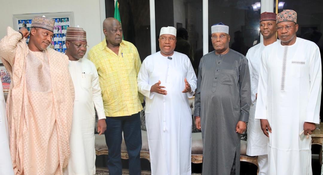 atiku's tweet image. I just concluded a crucial meeting with Adamawa ADC stakeholders, at which they resolved to stand united as one indivisible entity that will join hands with the rest of the party to rescue Nigeria. -AA