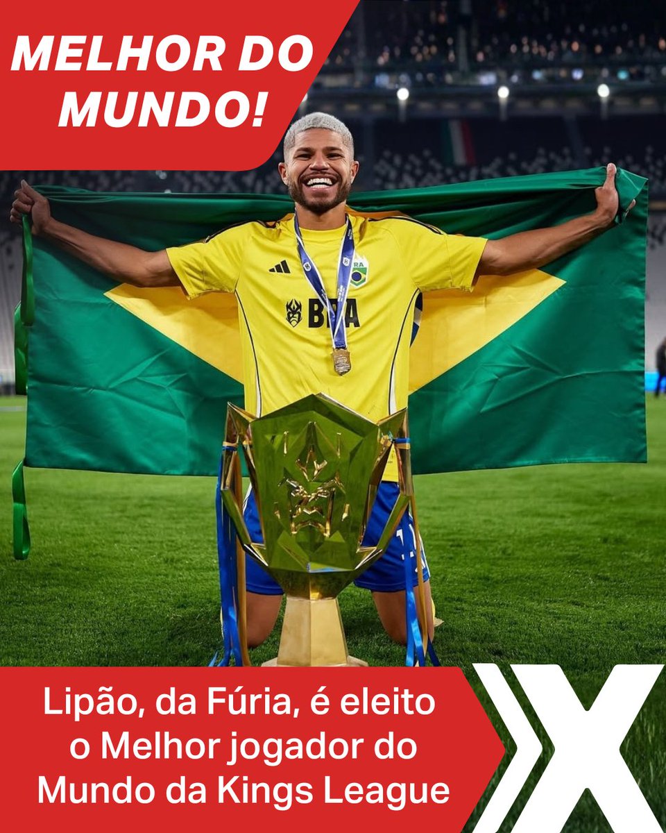 xsportsbrasil's tweet photo. É oficial: Lipão, da Fúria, foi eleito o Melhor do Mundo da Kings League! 👑
Acerte na ❌
#Xsports #KingsLeague #Furia #Lipão #MVP #MelhorDoMundo #BrasilNaKings https://t.co/uxDVdKAF7t