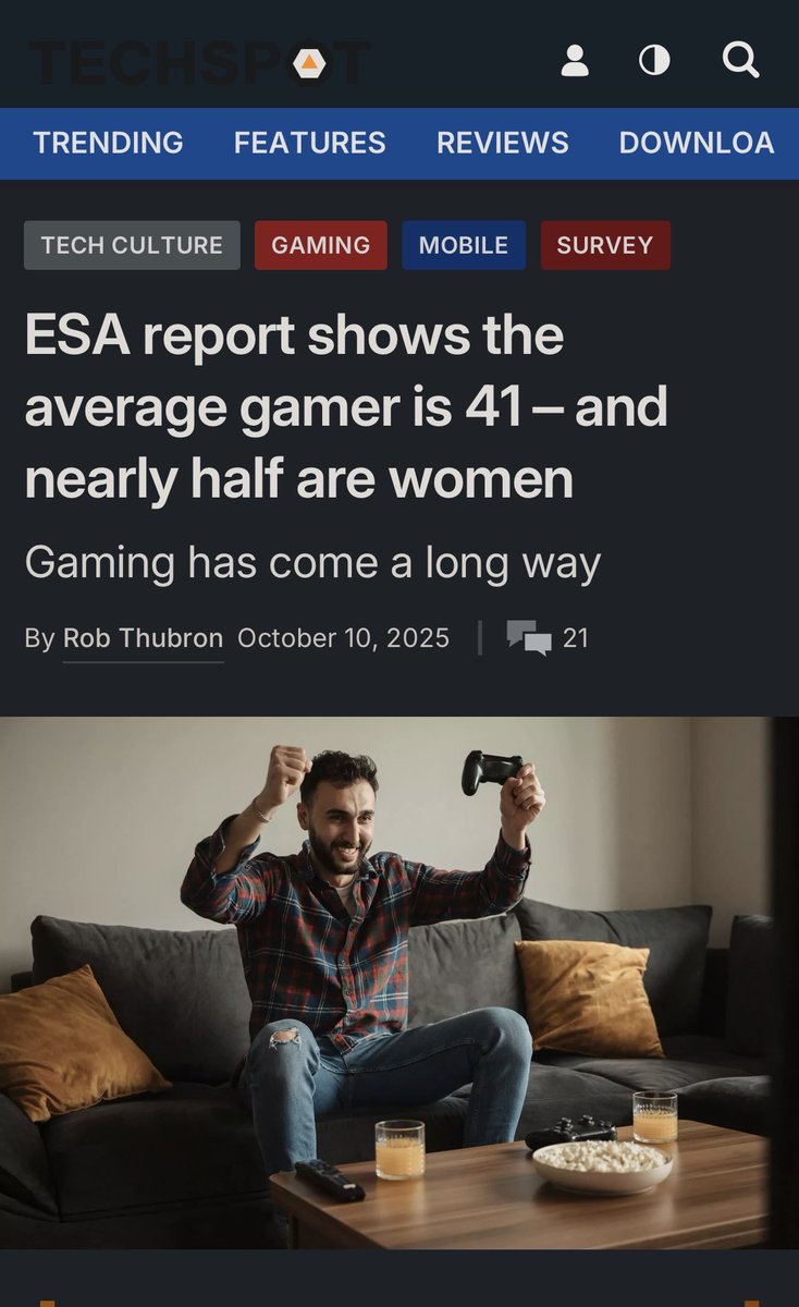 Pirat_Nation's tweet image. ESA report shows the average gamer is 41 – and nearly half are women