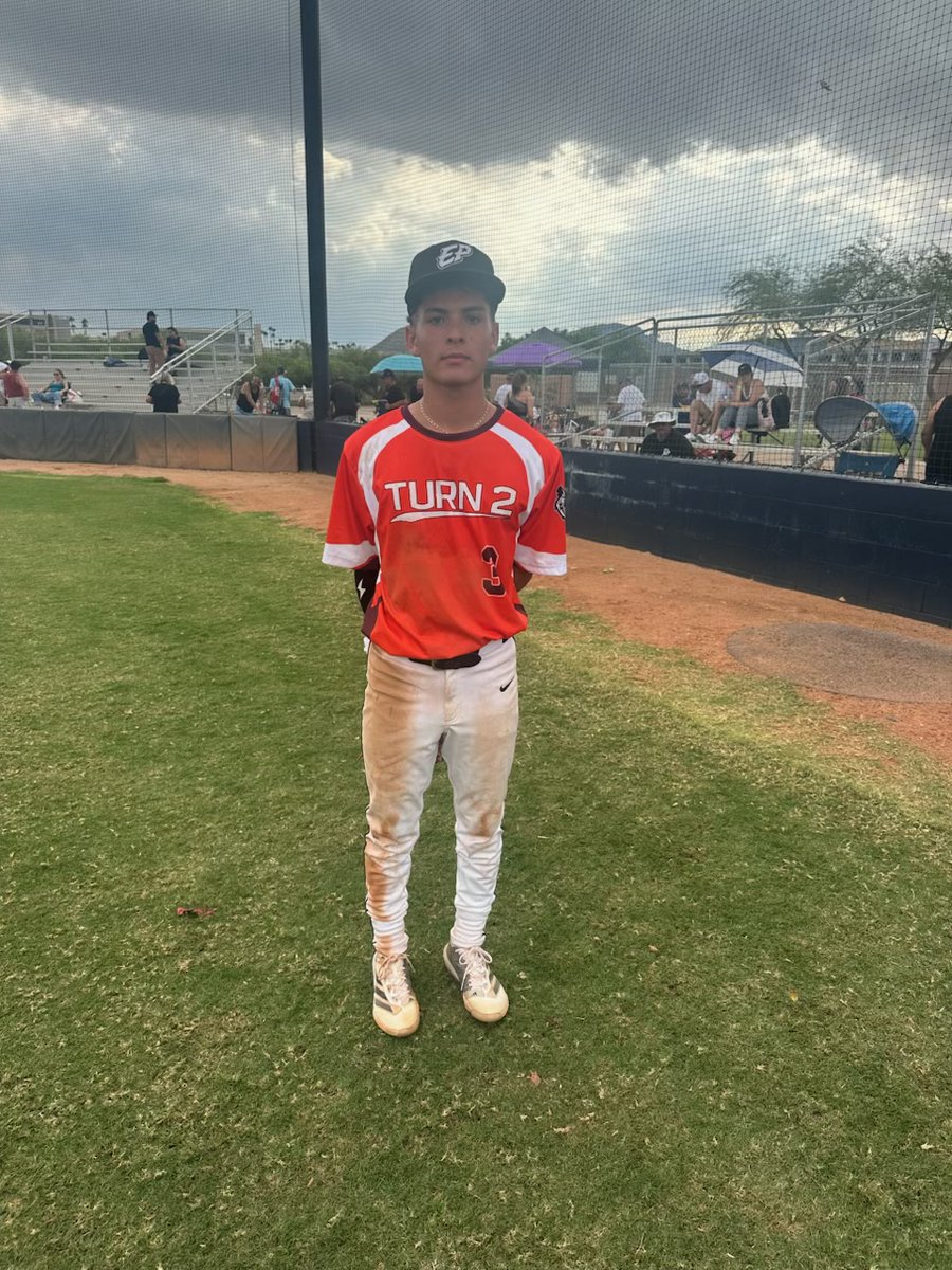 FiveToolAZ's tweet photo. F: Turn 2 Baseball 10, Cactus Cats 8
PoG: @V_aguirre2026_  2-3, 2B, 3 RBI https://t.co/hvi070bE3j