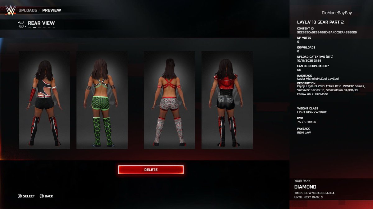 GiioMode's tweet photo. 💋 Still Flawless — just in Part 2! ✨
Layla ‘10 returns with even more iconic looks in #WWE2K25!
Download now and complete the LayCool collection 🔥

Creator: GioModeBayBay

#Layla #LayCool #WWEDivas #WWE #FLAWLESS #WWEGames #DivasEra #SmackDown #WrestlingCommunity #WWE2K25 https://t.co/W6wBhIOxSJ