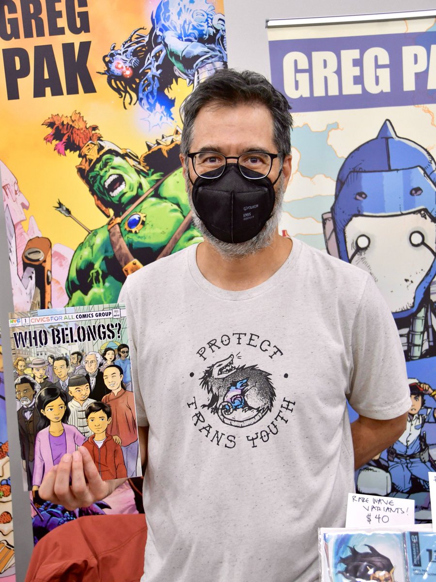 “I try to normalize masking: first, because we’re still in a pandemic, and second...”—Greg Pak, writer &amp; filmmaker best known for comic books like Planet Hulk &amp; Mech Cadat Yu, was interviewed by <a href="/MsJulieSLam/">Julie S. Lam</a> from #MaskTogetherAmerica #NYCC25 <a href="/NY_Comic_Con/">New York Comic Con</a> 
instagram.com/share/BAJyPOoH…