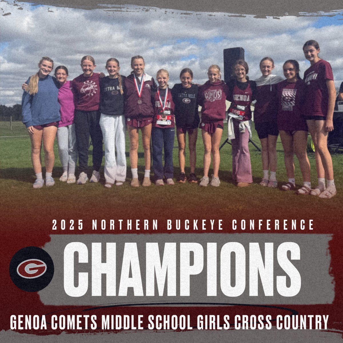 GenoaSports's tweet photo. Congratulations to the girls middle school cross country team on their NBC championship! #WeAreComets https://t.co/tvR0eKbCYZ