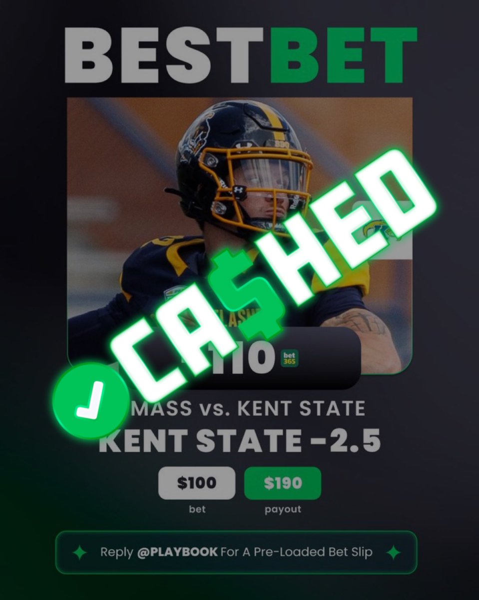 ActionNetworkHQ's tweet image. ✅ KENT STATE -2.5

🚀 Kent State wins big (42-6) to easily cash this @Stuckey2 Best Bet