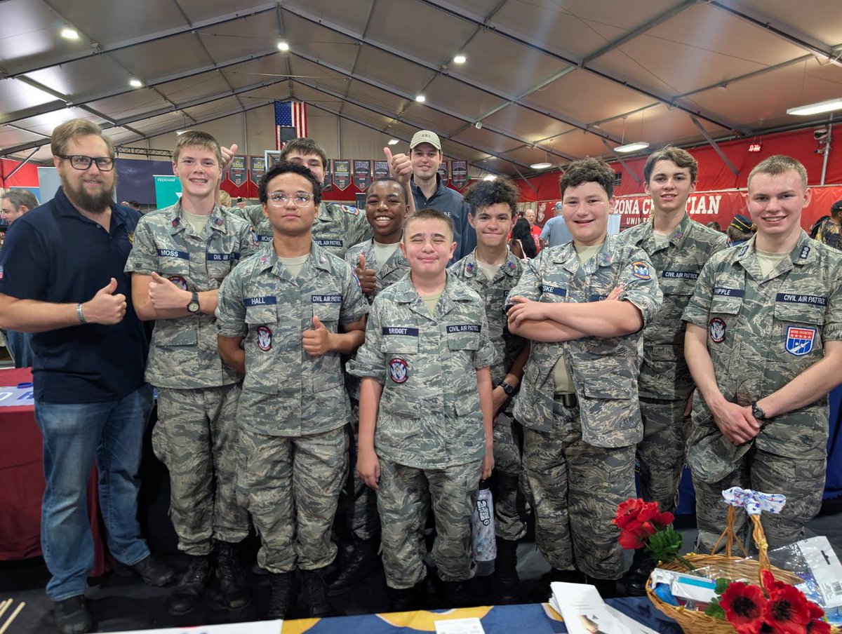 RepAbeHamadeh's tweet image. Great to meet these young men volunteering for the Glendale Mayor&apos;s Military Mission, a Civil Air Patrol volunteer group, at the 12th Annual Stand Up for Veterans event in Glendale, Arizona.

Stand up for Veterans provides opportunities for Veterans to access services tailored to…