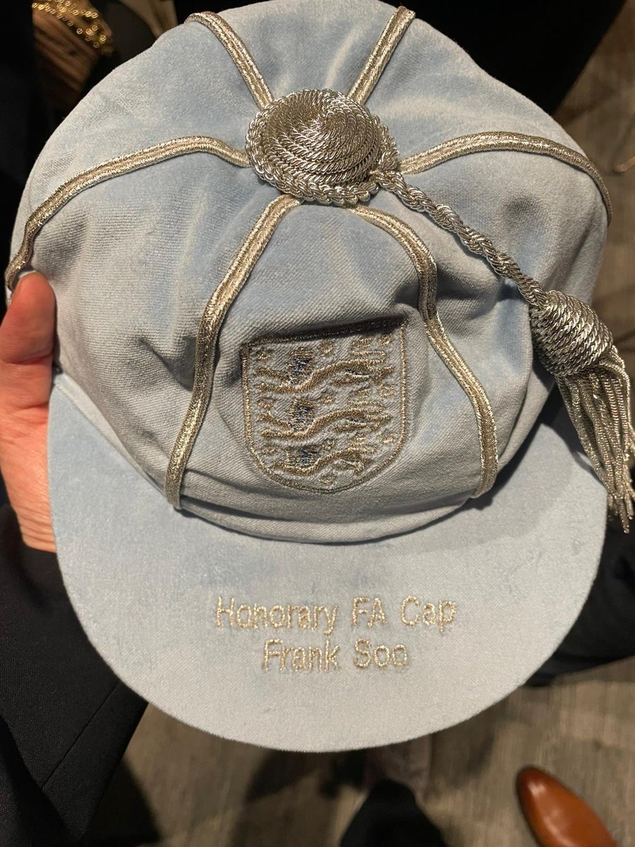 Honoured to witness the Frank Soo family receive a posthumous England cap, celebrating the first Asian (Chinese) footballer to represent England. Huge thanks to Alan Lau and the Frank Soo Foundation for keeping his legacy alive.