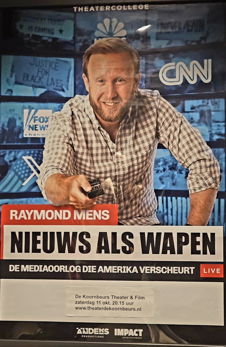 Vanavond naar  Theater de Koornbeurs in Franeker geweest. 
Een theatercollege van Raymond Mens. 
Nu dus stof om over na te denken….