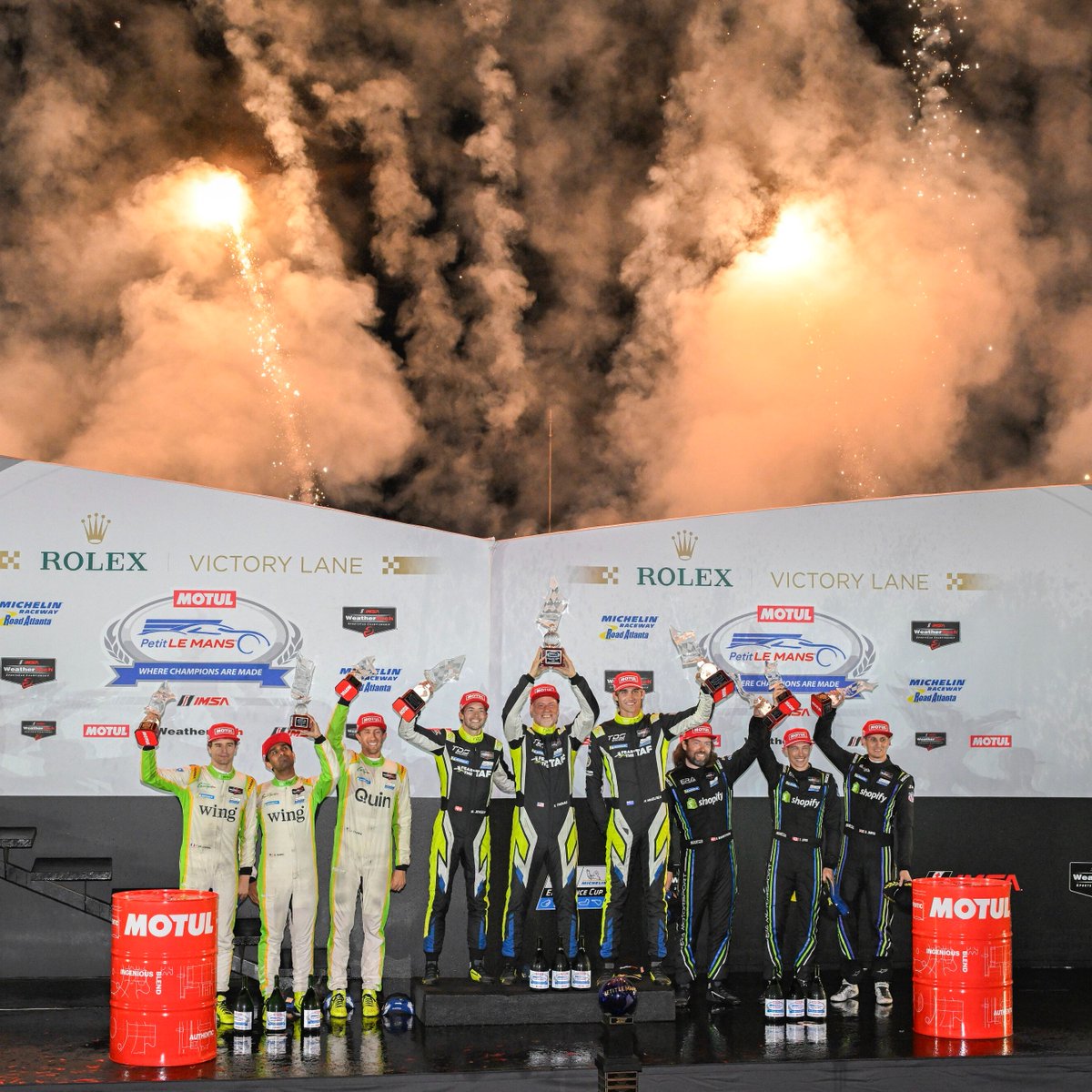 dhh's tweet image. We finished Petit Le Mans on the podium!! Incredible race. Superb driving by @tobi and @ollyjarvis, and flawless execution by @EraMotorsport. Great way to end the season!