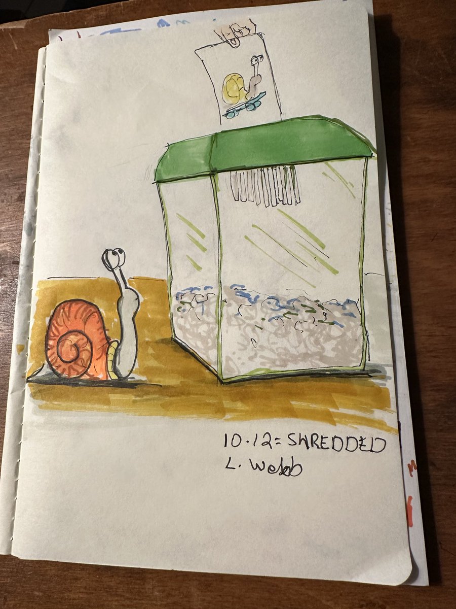 MLWebb's tweet image. #inktober2025 Day 12: Shredded