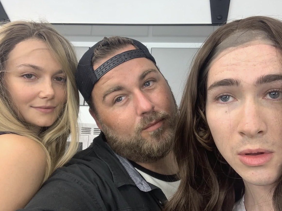 SourceHalloween's tweet image. Andi Matichak, Bryan Moss and Dylan Arnold behind the scenes of Halloween Kills