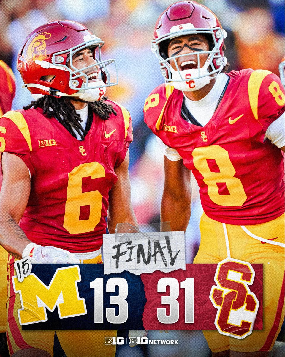 B1Gfootball's tweet photo. B1G ranked win for @uscfb ✌️ https://t.co/KCO3lPAeVn