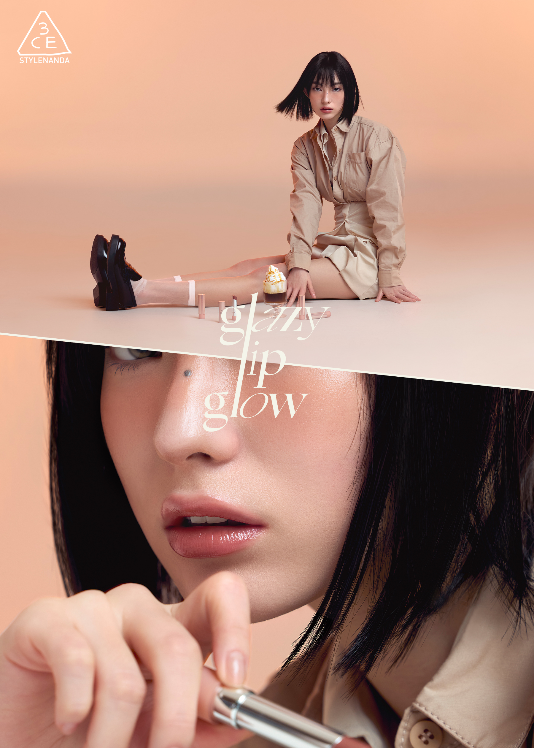 新品未使用3CE Glazy Lip Glow リップグロスセット LEEINTO 日夜