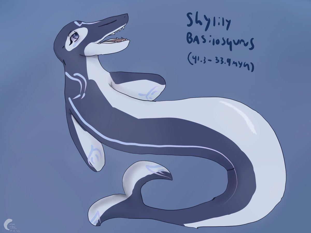 Neon_MoonVt's tweet photo. Yay! Getting nice and caught up, Drew Shylily as a Basilosaurus!

#ShylilyArt #vtober #Vtuber https://t.co/DpfaEd1tdd