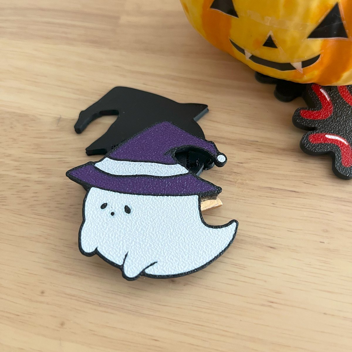 forRoki's tweet image. おばけヘアクリップ(試作品)
デザイン:はちさん

 #ハロウィン