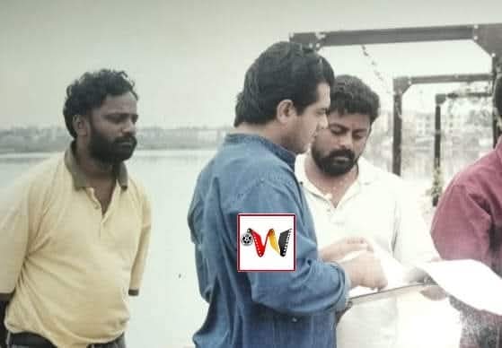 AKFansRage's tweet image. A rare glimpse behind the camera of Citizen (2001) — where magic met mystery.

#AjithKumar #Citizen