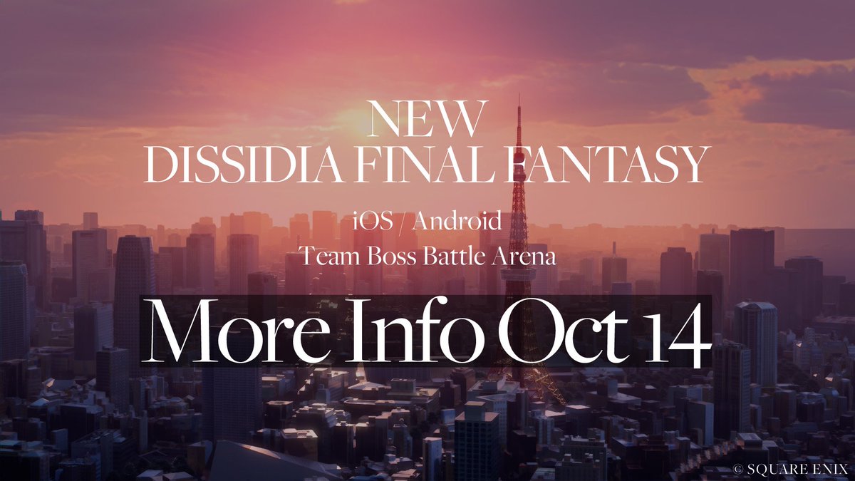 Wario64's tweet image. New Dissidia Final Fantasy game coming to mobile, more info on Oct 14 youtube.com/watch?v=zLM7V3…

square-enix.com/ddff/en/