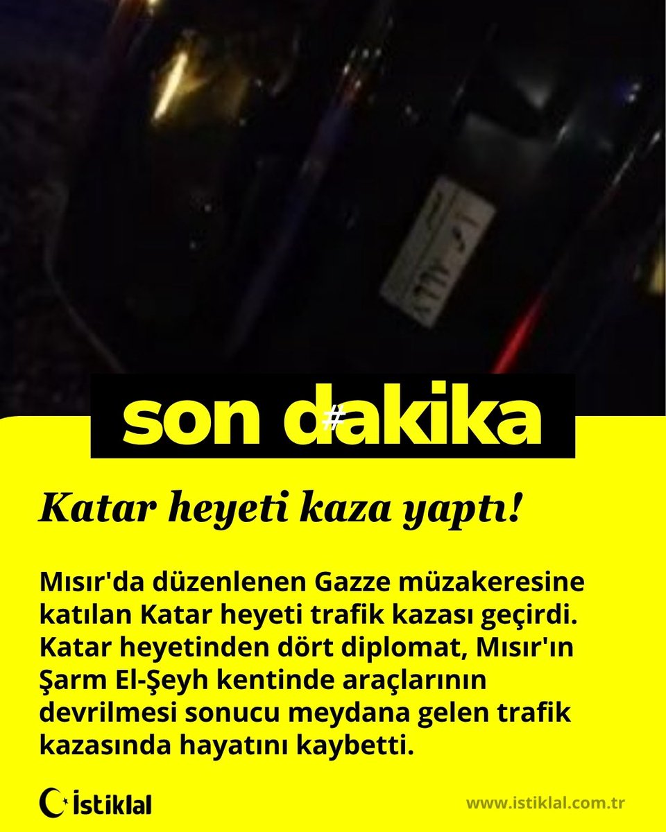 Ben kaza olduğuna inanmıyorum..

Mısır'da düzenlenen Gazze müzakeresine katılan Katar heyeti trafik kazası geçirdi. Katar heyetinden dört diplomat, Mısır'ın Şarm El-Şeyh kentinde araçlarının devrilmesi sonucu meydana gelen trafik kazasında hayatını kaybetti.