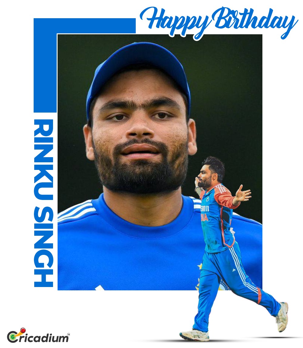 Cricadium's tweet image. The man, the myth, the SIX MACHINE! 💥 Wishing you a legendary birthday, @rinkusingh235 ! 🎉🔥

#Birthday #RinkuSingh #Teamindia #Cricket