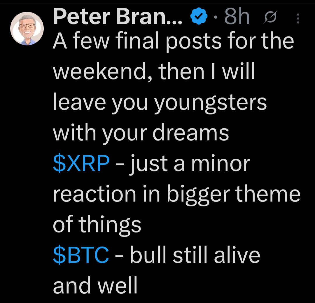 Veteran TA (&amp; $XRP hater) remains bullish on #XRP.

Let the dust settle. The deck is clear for upward movement. 

Don't leverage trade.

#kripto  #zelena #zeudiners #helevier