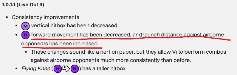 #2XKO_bugs this vi change has, in fact, made her grounded combos much harder to connect
ex: MH 2S(mash) 66 H S1 MHH 6S1LMH 2S1 super2
the H after the dash causes the rest of the combo to be really inconsistent