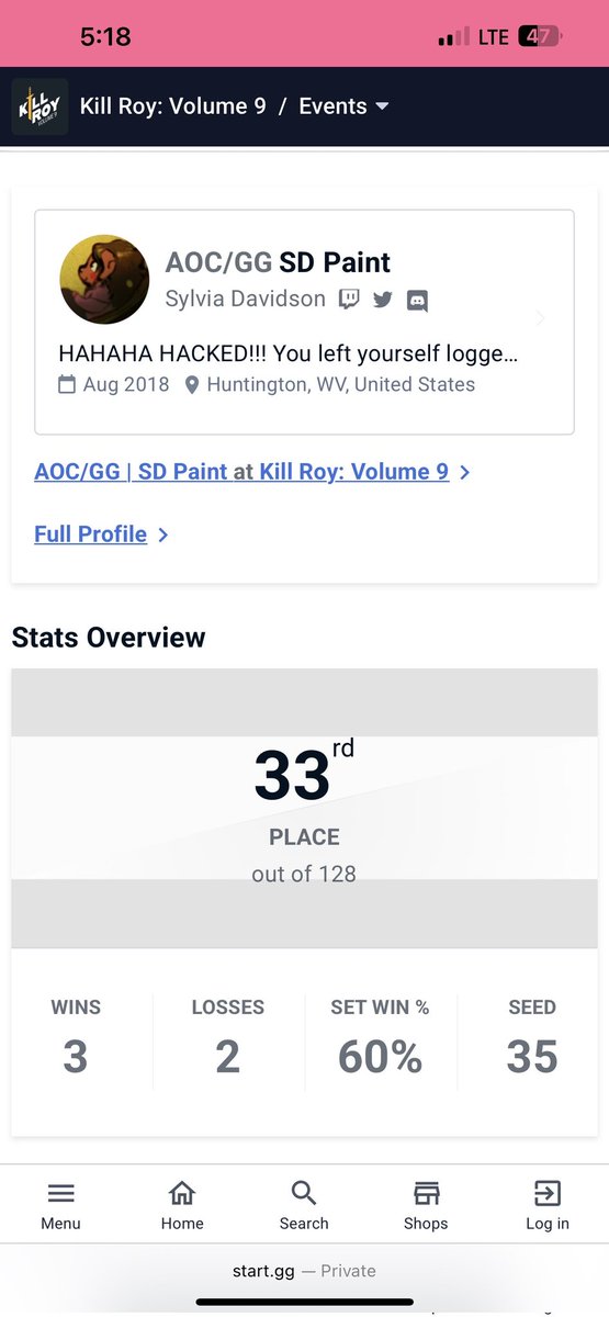 Congratulations to 2 seperate west virginia players today!!
Congratulations to <a href="/Oops_SSB/">Oops! (Ez Quinn)</a> for 2nd at tsubasacon

And <a href="/SD_Paint/">🏳️‍⚧️SD Paint🏳️‍⚧️</a> for 33rd at a stacked regional in Indiana!