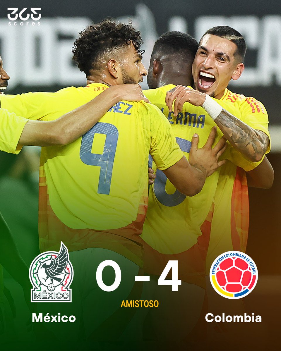 365ScoresApp's tweet photo. COLOMBIA INCIÓ EL CAMINO AL 2026 🤯🔥 | La Selección Colombia🇨🇴 y una GOLEADA HISTÓRICA ante México en Estados Unidos: El equipo de Néstor Lorenzo comenzó de manera oficial su preparación para el Mundial 2026. Que baile.

👉 Partidazo de James Rodríguez. Por nombres, pueden ser protagonistas en la gran cita mundialista.