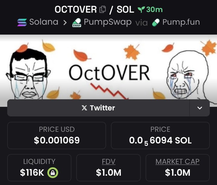 ZyptoCoins's tweet image. $OCTOVER ERUPTED BIG 🚀
📊 Massive Leap: 23.2x Run-Up
💰 Play: $43K → $1.0M
🔥 Token: $OCTOVER — Precision Entry, Explosive Outcome
⛓️ Network: #Solana

👉 Early movers always win — join my VIP TG before the next rocket ignites!

Ca:A11b7N4QPYv1BSLyQtdNQNAc1cAzLVhVYTuau9ispump