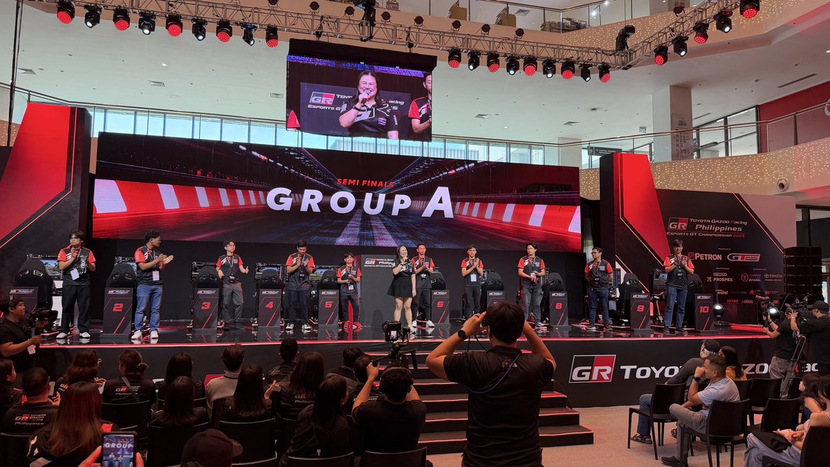 TGRPhilippines's tweet image. Happening right now!

The Semi Finals of the TGR PH eSports GT Championship

Head over to the Activity Center of Ayala Malls Manila Bay to experience the adrenaline of motorsports live!

#TGReSports2025
#TOYOTAGAZOORacing
#PushingTheLimitsForBetter
#TGRPhilippines