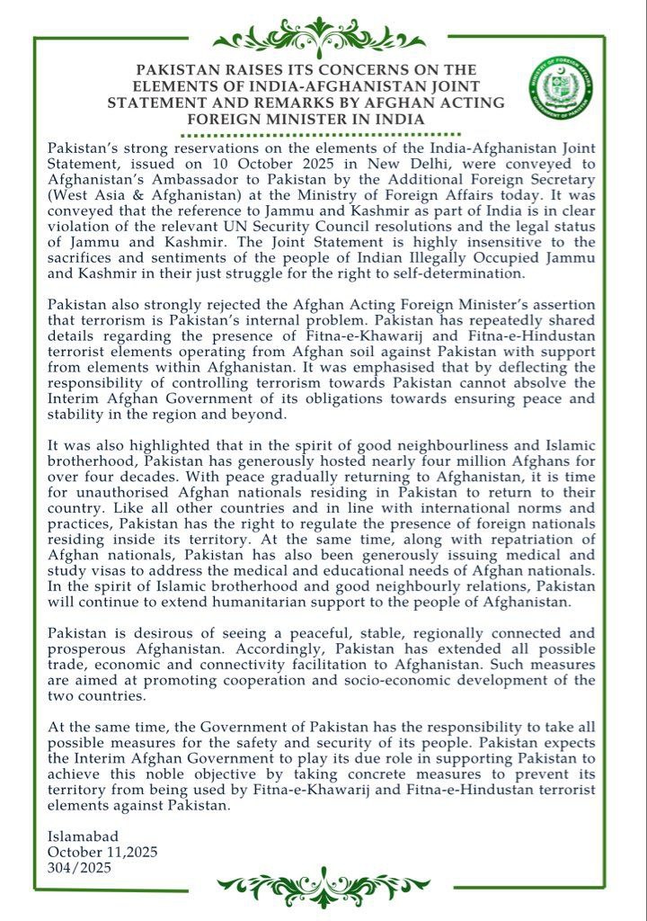 #Pakistan raises its concerns on the elements of #IndiaAfghanistan Joint Statement
Expect some action from Pakistan against India, they will make some mistakes and then we will remember the statement of RajnathSingh ji. <a href="/raajleo/">Raaj Holalkere Bharadwaj ( My #RealGotra)</a>