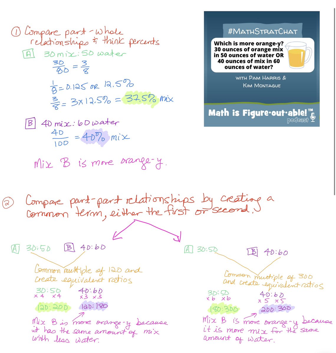ccampbel14's tweet image. I totally missed this week’s #MathStratchat so I’m late posting. We are currently on strike so things are not routine here at the moment. I compared part-part &amp;amp; part-whole ratios. #abed #MathEd #MTBoS #MathIsFigureOutAble #ITeachMath