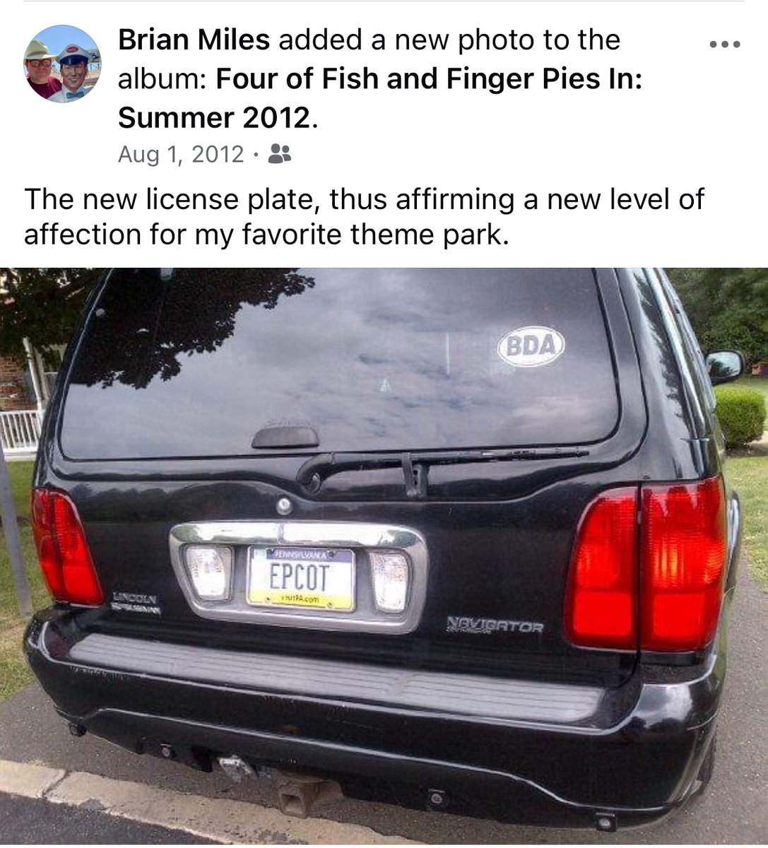 Now that they've taken away all the toll booths I am retiring my EPCOT personalized license plate for 2 reasons:  1) because I'm tired of disputing charges for the people in the other 49 states who have EPCOT license plates and I randomly get charged and
2) A while back I had to