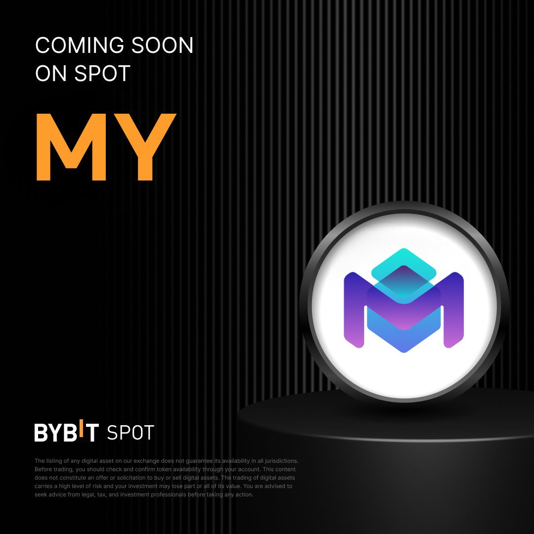 MetaYieldFi's tweet image. 🚀 NEXT STOP: BYBIT
Meta Yield ($MY) continues its global expansion with a new listing on Bybit ⚡️

🗓 Date: Oct 16, 2025
🕖 Time: 07:00 PM (UTC)

💥 Another step toward connecting Meta Yield with millions of users worldwide!

#MetaYield #MY #Bybit #Listing #CryptoNews #DeFi…