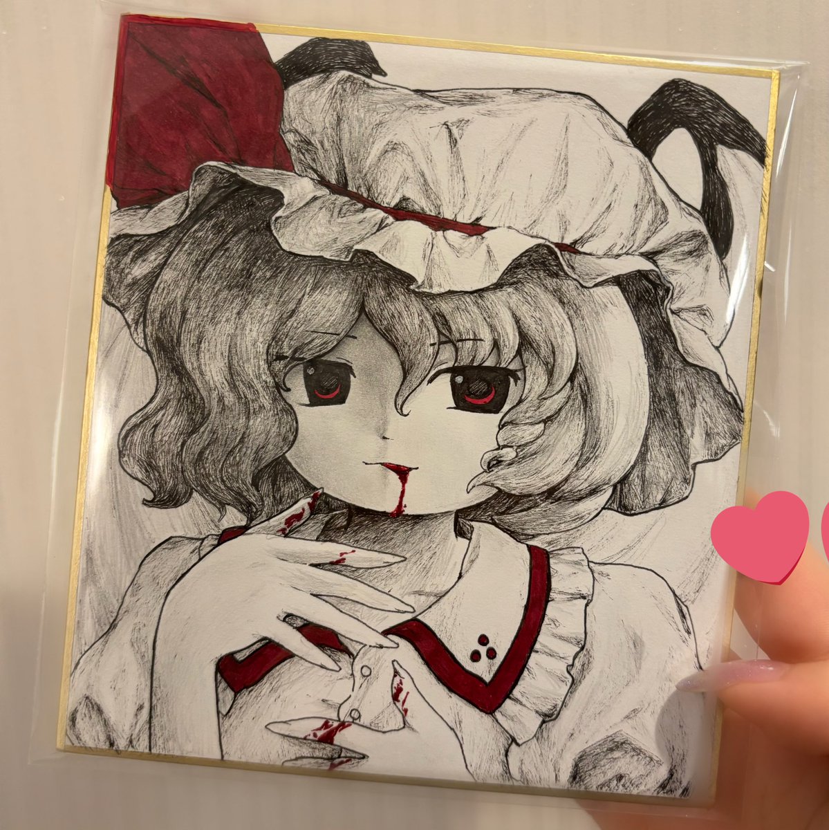こちらのレミリアの色紙を置いてます