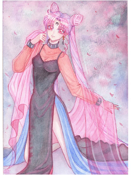 ブラックレディ #SailorMoon #透明水彩