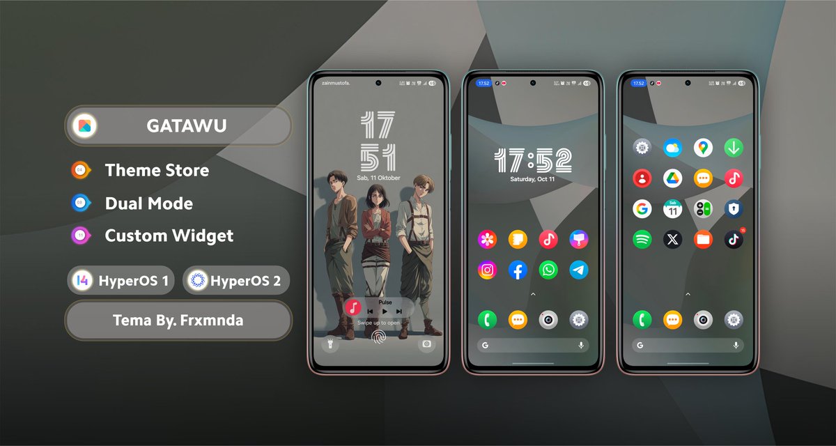 zainarruzza's tweet image. Tema HyperOS 2.0 || Gatawu By. Frxmnda, Pixel &amp;amp; One UI Jadi Satu, Statusbar Auto 5G
  new.c.mi.com/id/post/469977

#temaxiaomi #hyperos #temakeren