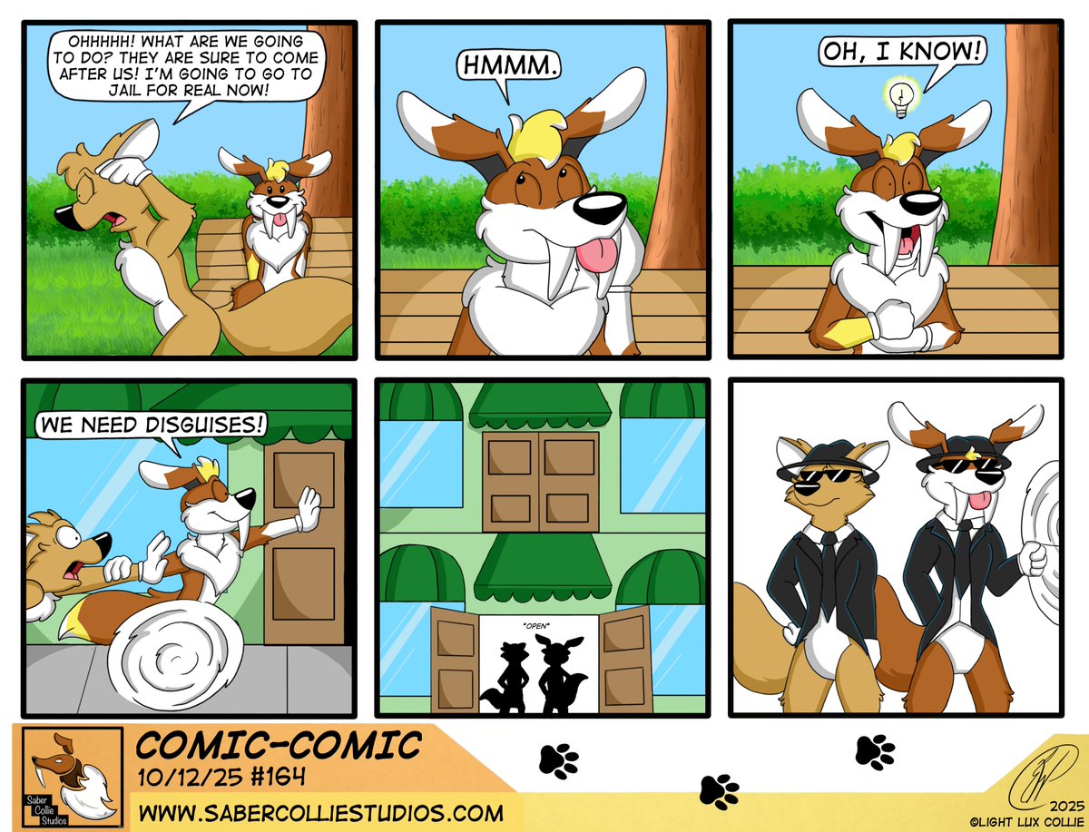 lightluxcollie's tweet photo. If you are going to run from the law, you might as well look good doing it. #ComicComic #comic #comicstrip #cartoon #toon #cartoonstrip #webcomic #webtoon #lightluxcollie #sabercolliestudios #funny #cute #art #cartoonart https://t.co/0UuUF3QxP0