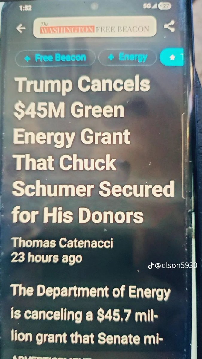 MilaLovesJoe's tweet image. Trump CANCELS $45 million green energy grant that Chuck Schumer secured for his leftist donors. 

So far, I&apos;m lovin’ the shutdown.