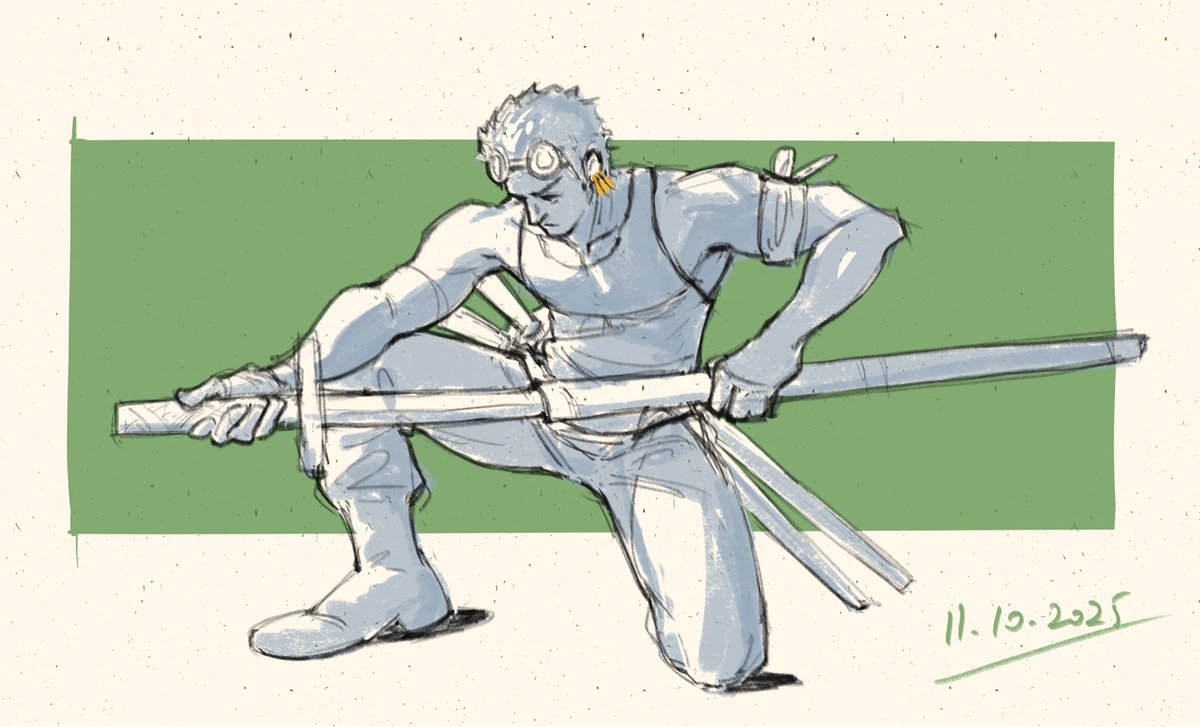 CyberCaffeineAM's tweet photo. Sktech practice.

#zoro #onepiece #procreate #sketch https://t.co/FWL2UriGOa