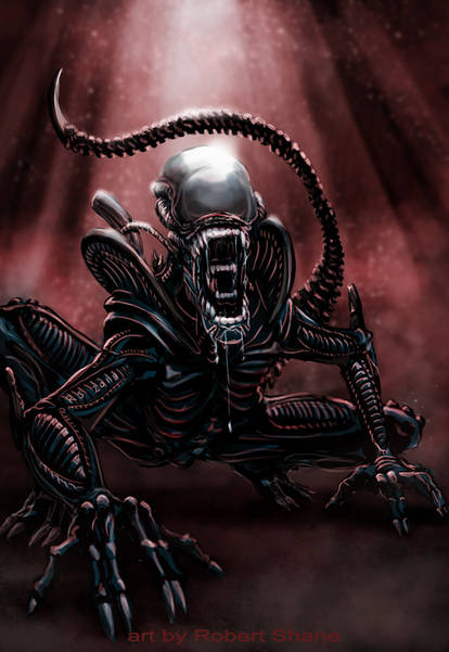 ThingOP31DB's tweet image. Alien horror art by Robert Shane