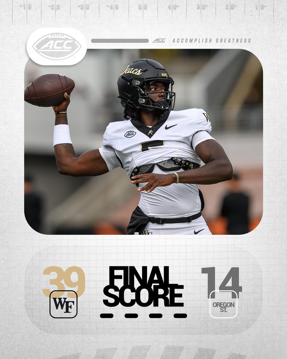 ACCFootball's tweet image. Back-to-back dubs for the Deacs 🎩
