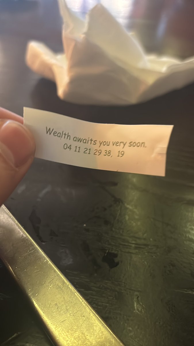 Fortune cookie I got at the casino’s restaurant. LETS GO GAMBLING!!!!