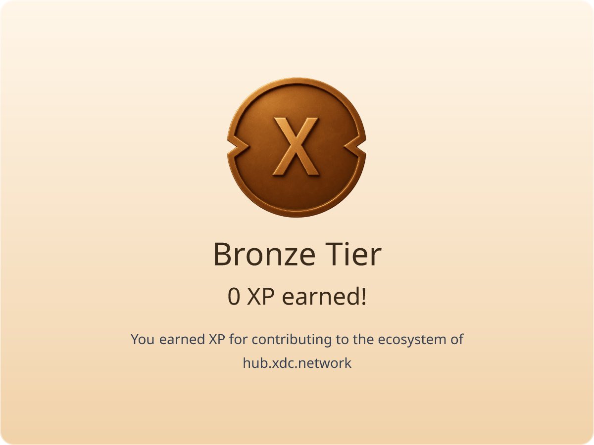 Just claimed my social card and I'm accumulating XP points in real-time. Thanks <a href="/XDCFoundation/">XDC Foundation</a>!

Claim yours 👉 hub.xdc.network/login?r=L4VxMJ…