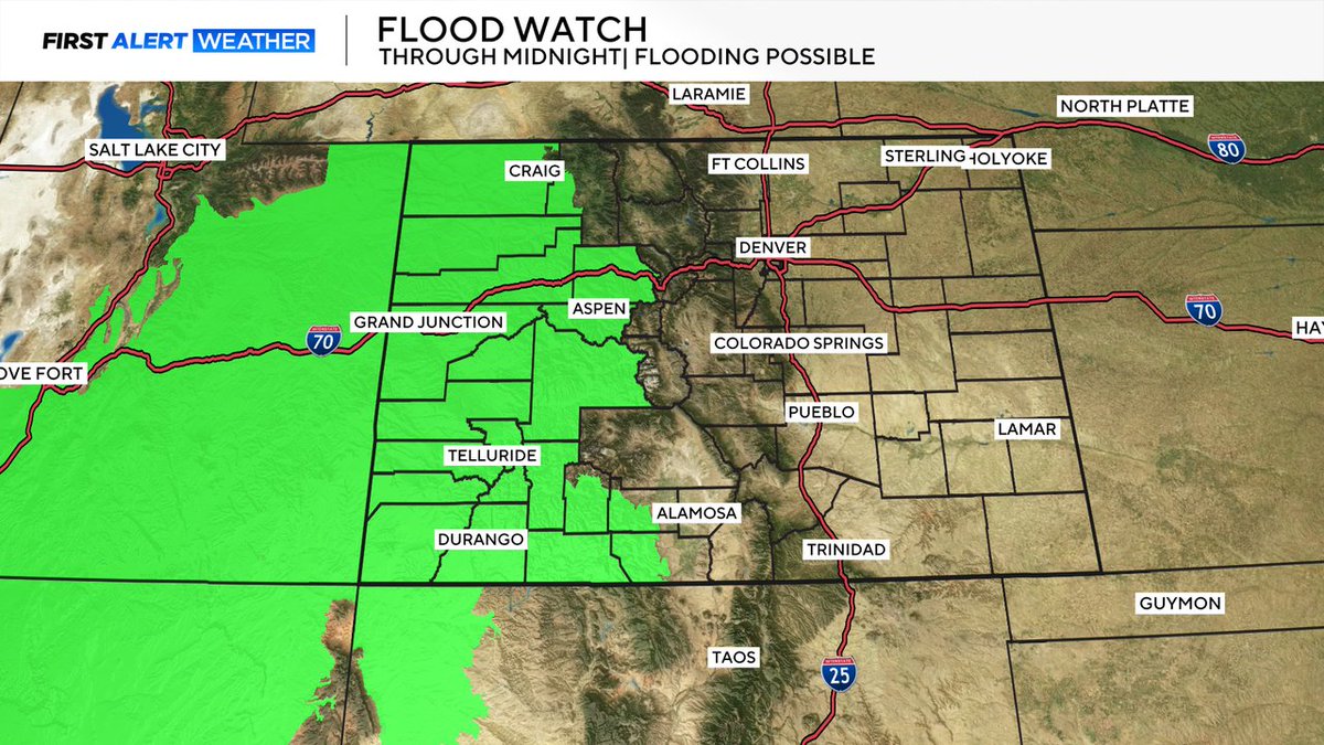 Dave Aguilera (@davecbscolorado) on Twitter photo First Alert: FLOOD WATCH for all of Western Colorado remains in place thru midnight! Many areas have seen over 2 inches of rain with more on the way. #cowx <a href="/LaurenCBS4/">Lauren Whitney</a> <a href="/CallieZTV/">Callie Zanandrie</a> <a href="/AlexLCBS4/">Alex Lehnert</a> <a href="/AshtonCBS/">Ashton Altieri</a> <a href="/CBSJoeWeather/">Joe Ruch</a> First Alert: FLOOD WATCH for all of Western Colorado remains in place thru midnight! Many areas have seen over 2 inches of rain with more on the way. #cowx <a href="/LaurenCBS4/">Lauren Whitney</a> <a href="/CallieZTV/">Callie Zanandrie</a> <a href="/AlexLCBS4/">Alex Lehnert</a> <a href="/AshtonCBS/">Ashton Altieri</a> <a href="/CBSJoeWeather/">Joe Ruch</a>