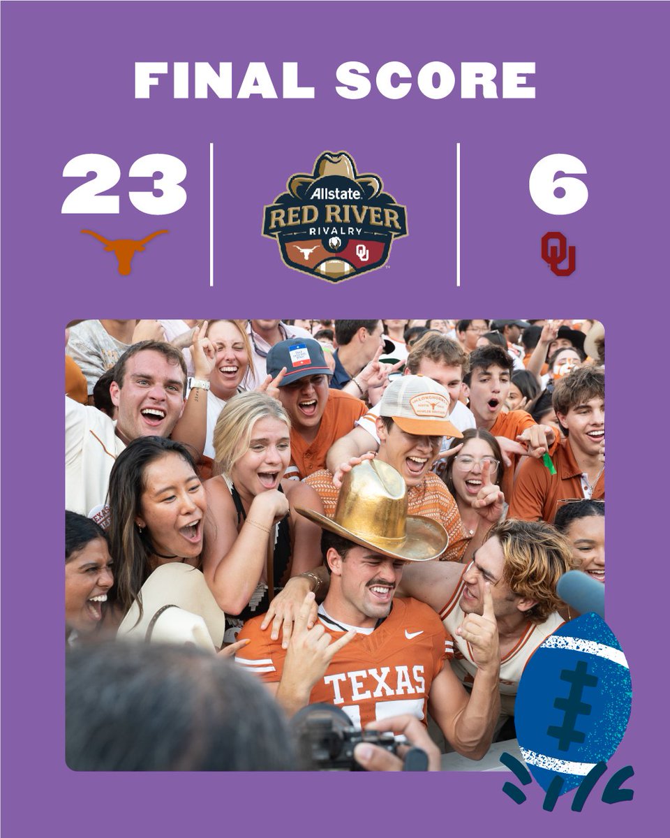 The river turns BURNT ORANGE! Congratulations, Texas!