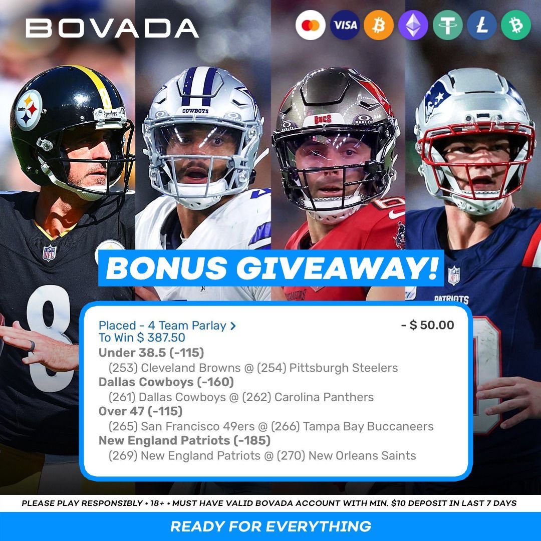 🏈 ADMIN PARLAY GIVEAWAY 🏈

If this parlay hits on Sunday, we will give away the winnings as a large bonus! 🤑

Give us a 🫡 in the replies to enter!