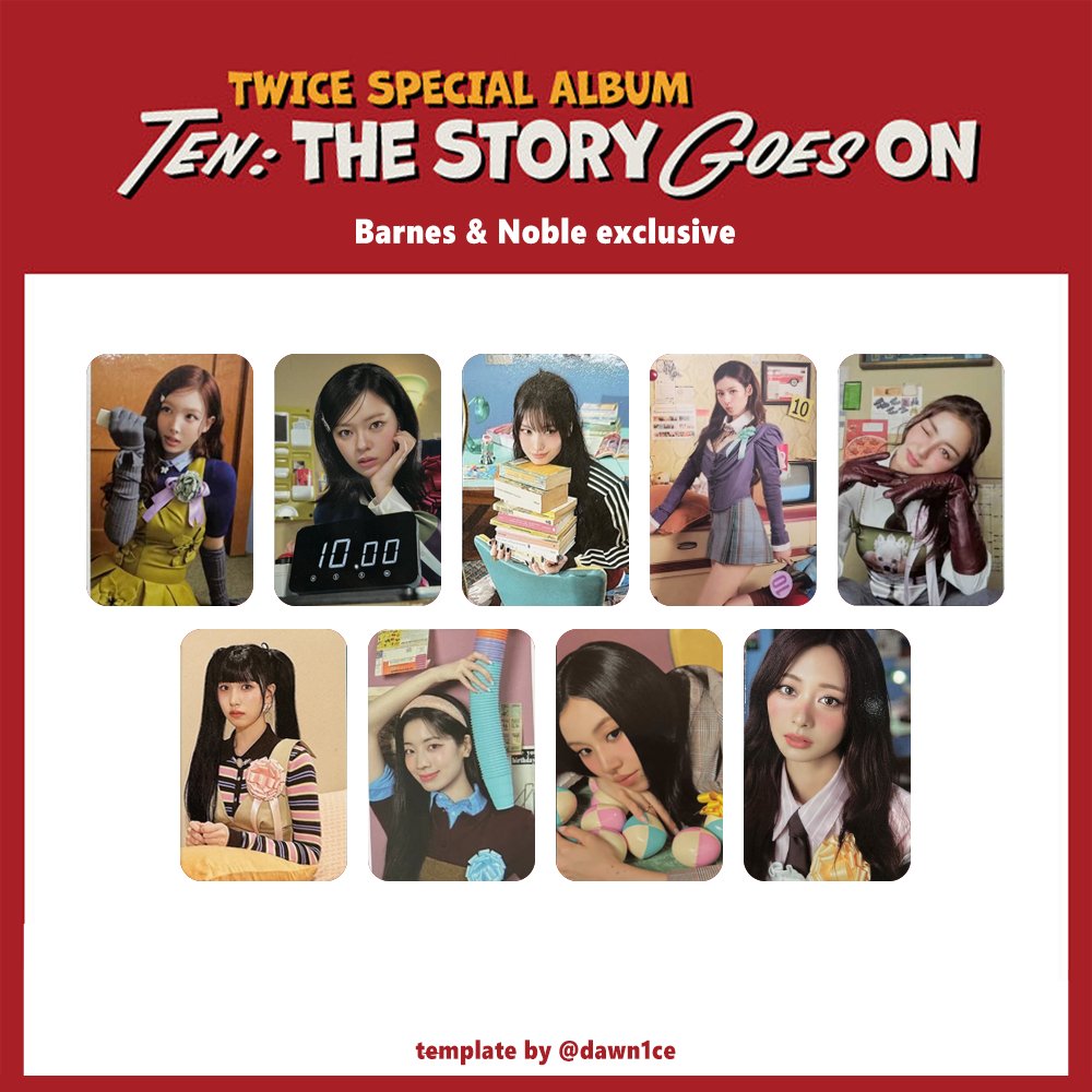 Twice TEN: The Story Goes on photocard template USA Barnes & Noble