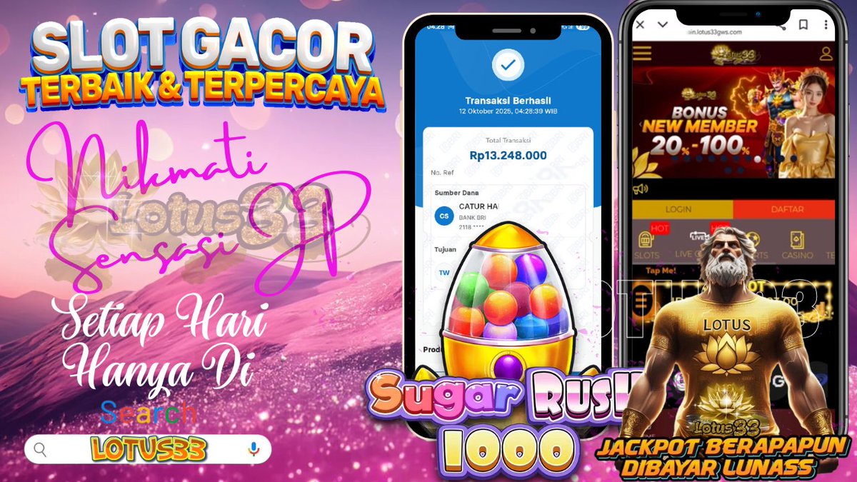 LOTUS33OFFICIAL's tweet photo. Slot Gacor Terbaik & Terpercaya LOTUS33
Nikmati Sensasi JP Setiap Hari Hanya di LOTUS33
Cuan Gampang di DAPAT Hanya Bermodal Spin 10rb Saja, Ayo Buruan Gaspoll !!!
#LOTUS33 #SLOTGACOR2025 #SCATTERHITAM #EVENTSCATTERHITAM https://t.co/LT4nMj4ZNE