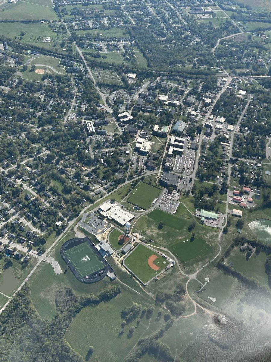 Incredible view over Asbury University! 🦅✈️

Captured by former AU Baseball team manager—and now pilot—Chase Neuman.

We’re proud to see our Eagles continue to soar, both on and off the field! 💜⚾️
#AUBrothers4Life #TalonsUp